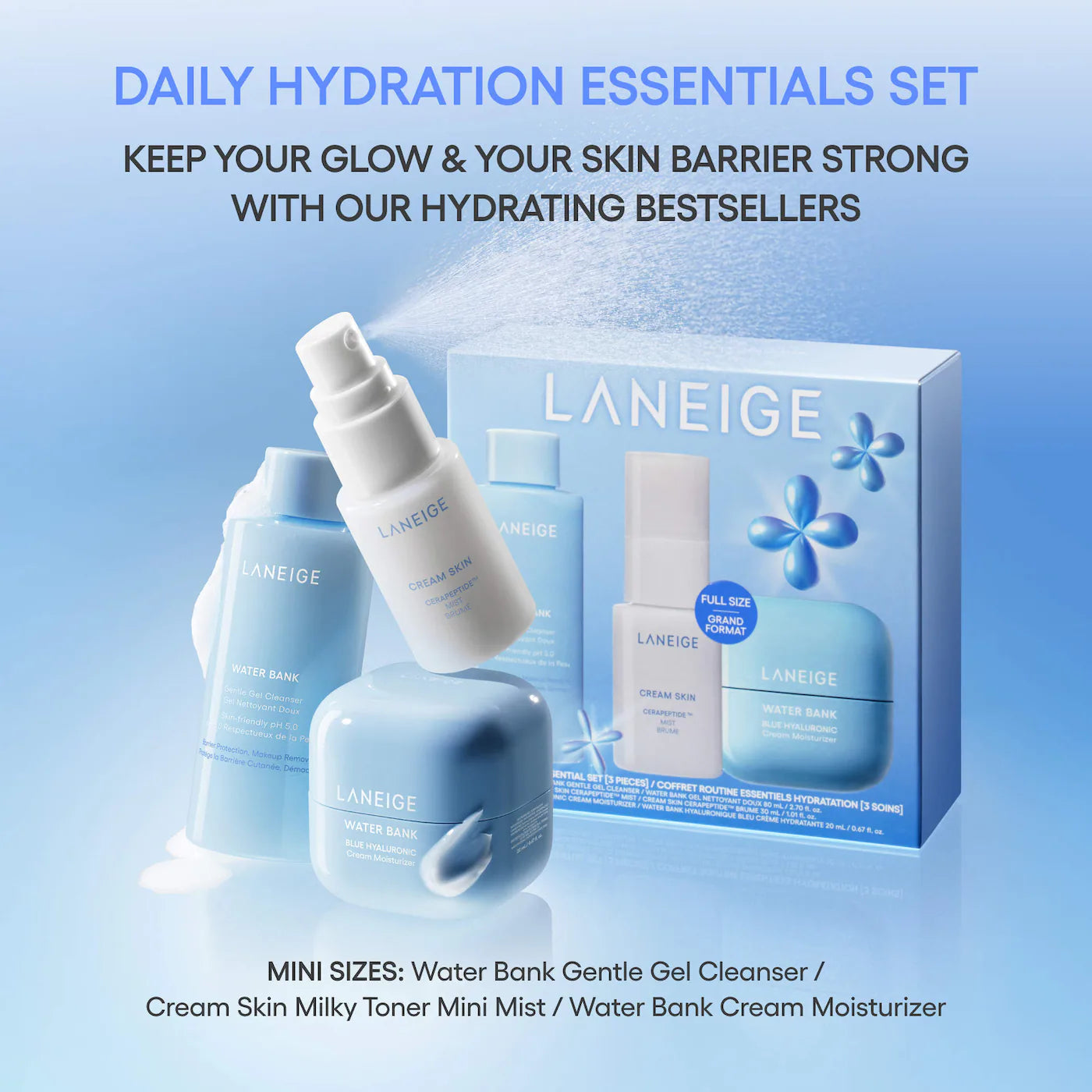 *PREORDEN: Daily Hydration Minis Essential Set - LANEIGE / Set 3 minis hidratantes