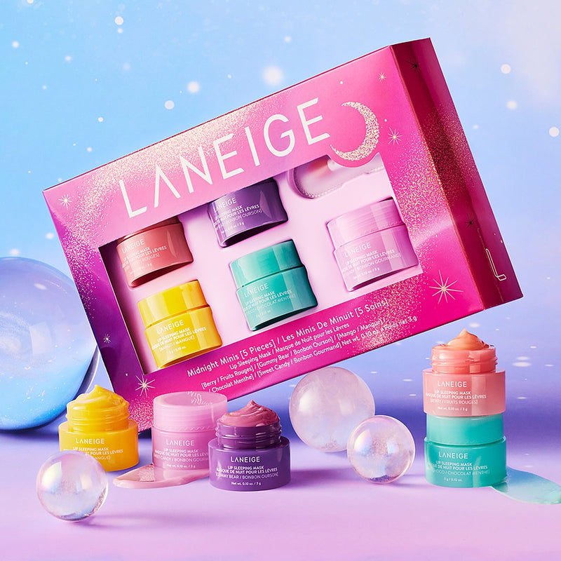 *PREORDEN: Midnight Minis Set - LANEIGE / Set de 5 mini mascarillas para labios
