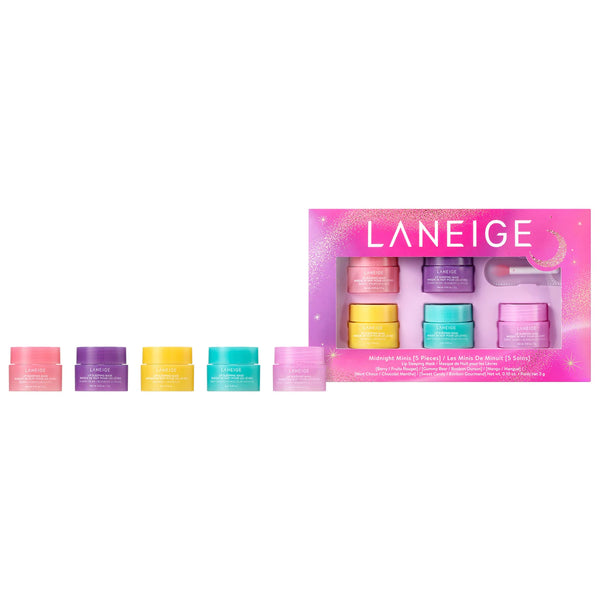 *PREORDEN: Midnight Minis Set - LANEIGE / Set de 5 mini mascarillas para labios