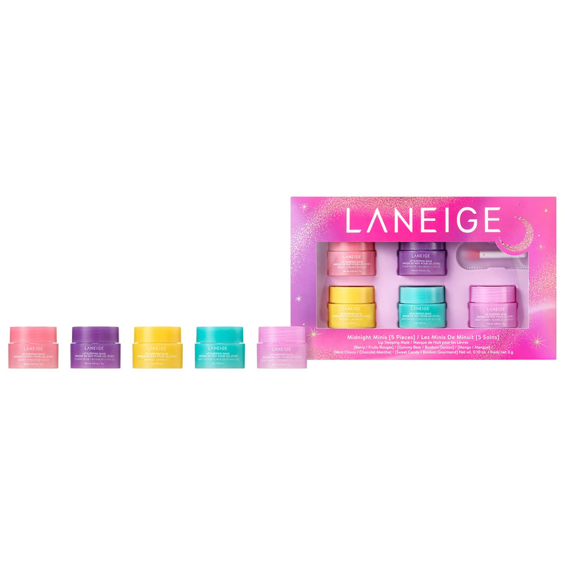 *PREORDEN: Midnight Minis Set - LANEIGE / Set de 5 mini mascarillas para labios