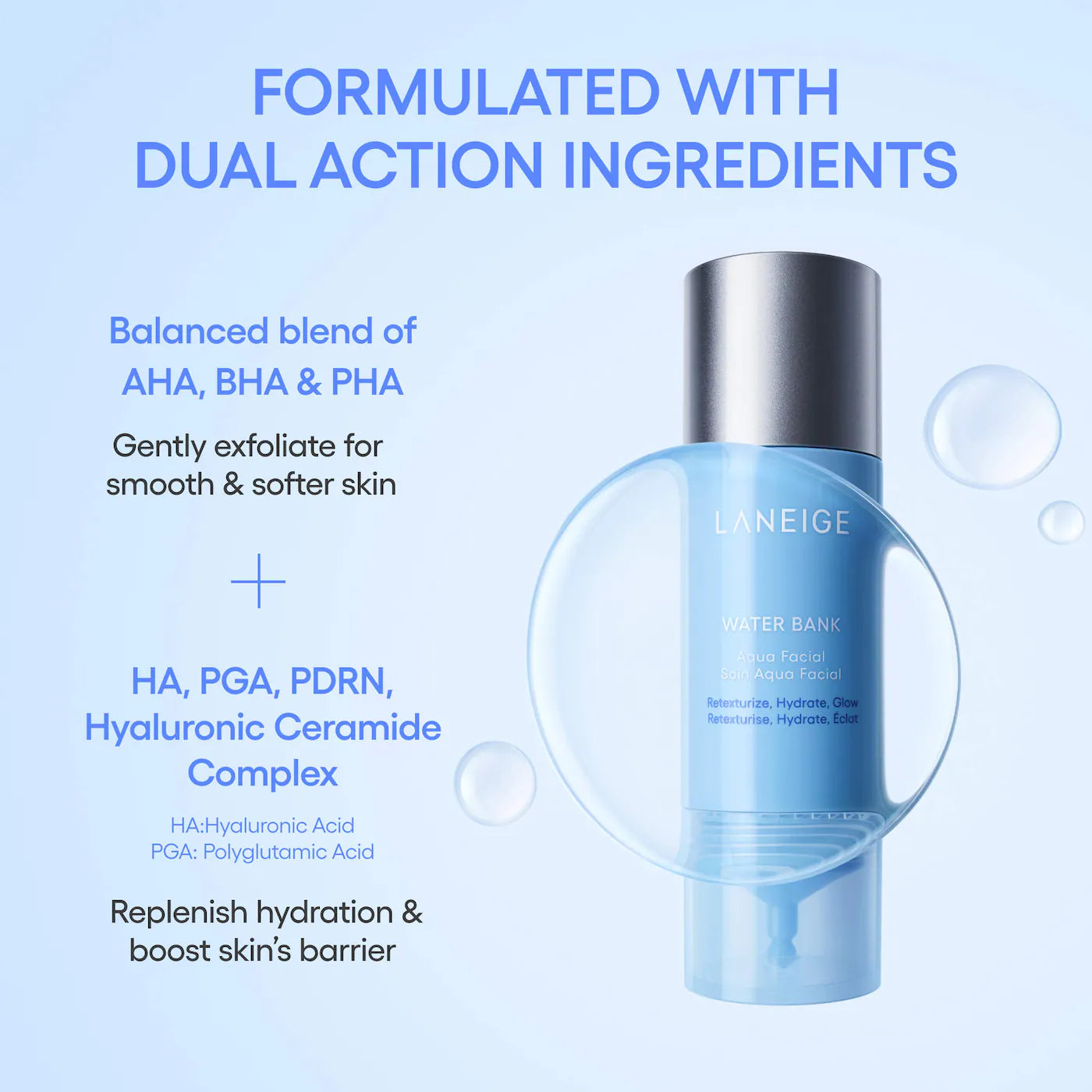 *PREORDEN: Water Bank Aqua Facial Serum BHA + AHA - Gently Exfoliate, Hydrate & Glow - Laneige / Suero exfolia, hidrata e ilumina