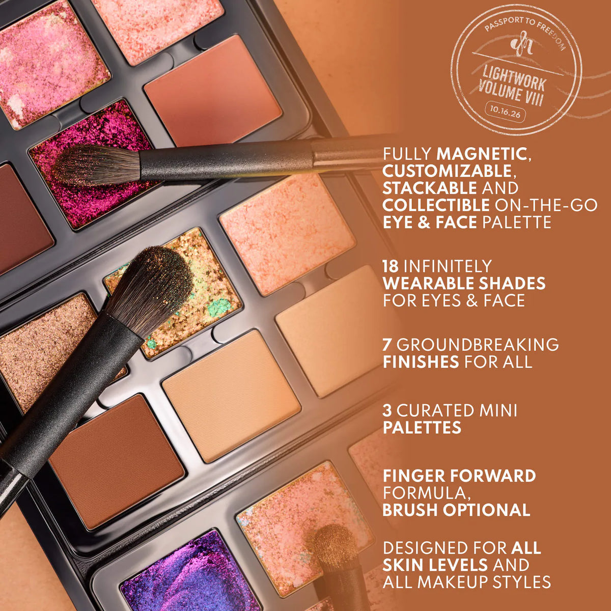 *PREORDEN: LIGHTWORK VIII Freedom Makeup Palette: Magnetic, Customizable, Stackable Palette for Eyes & Face - Danessa Myricks Beauty / Paleta multiuso para rostro completo