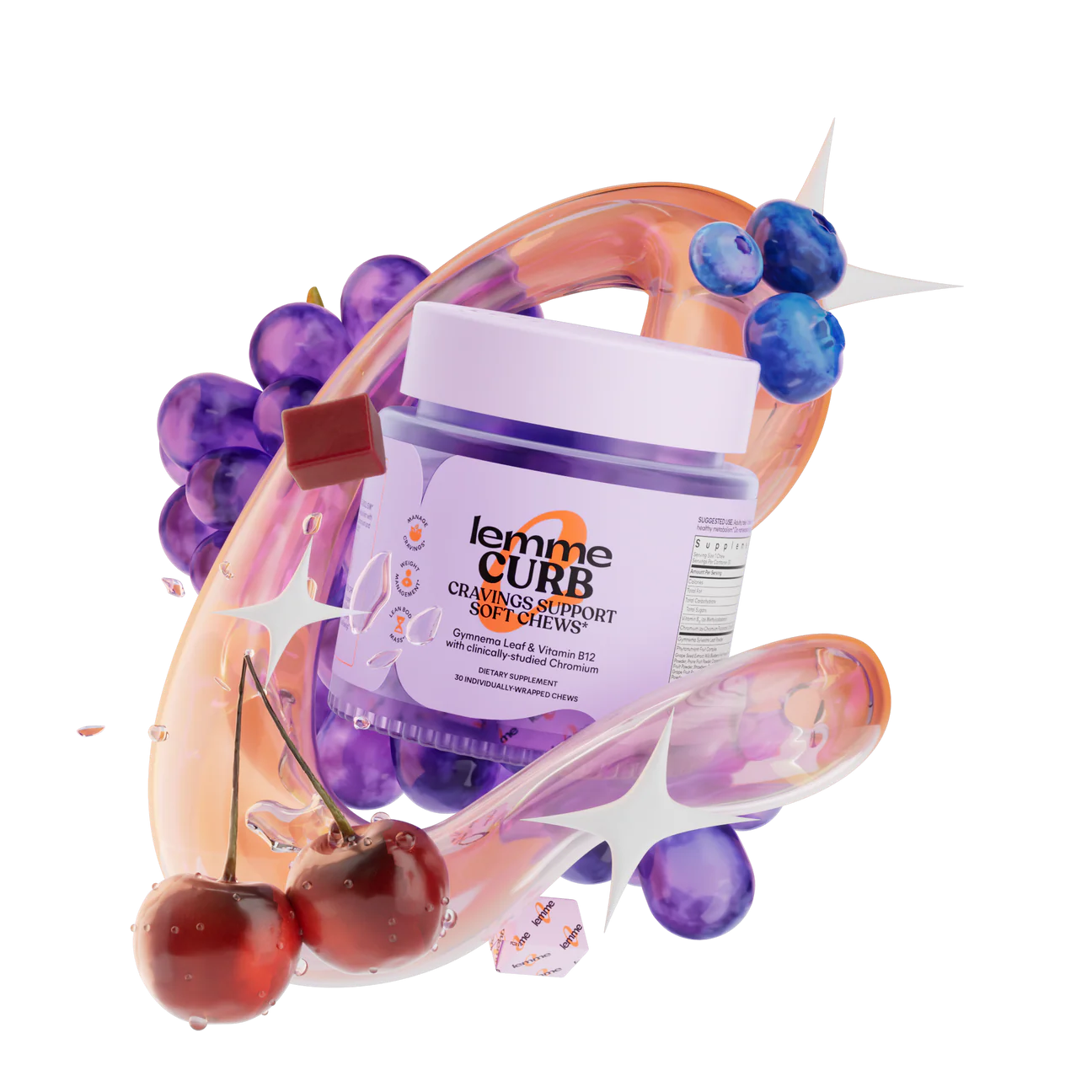 Curb Soft Chews - lemme / Gomitas apoyo a la glucosa y los antojos