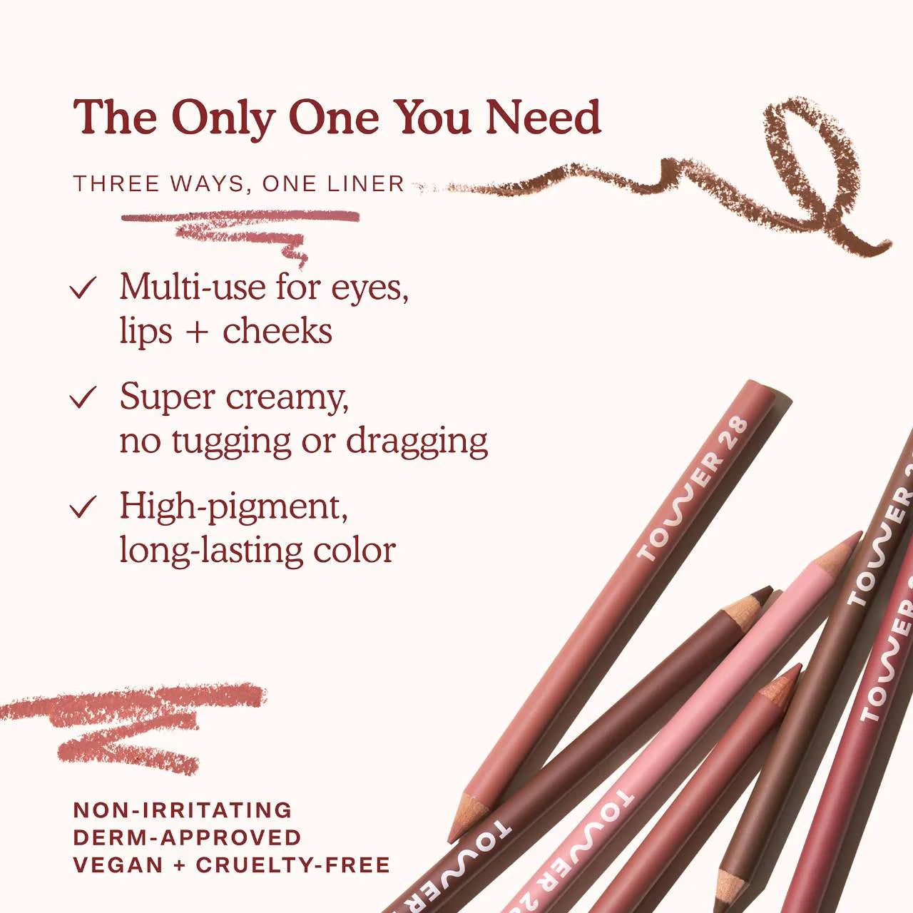 *PREORDEN: OneLiner® Lip Liner + Eyeliner + Cheek Pencil - Tower 28 Beauty / Delineador multiusos para labios y ojo
