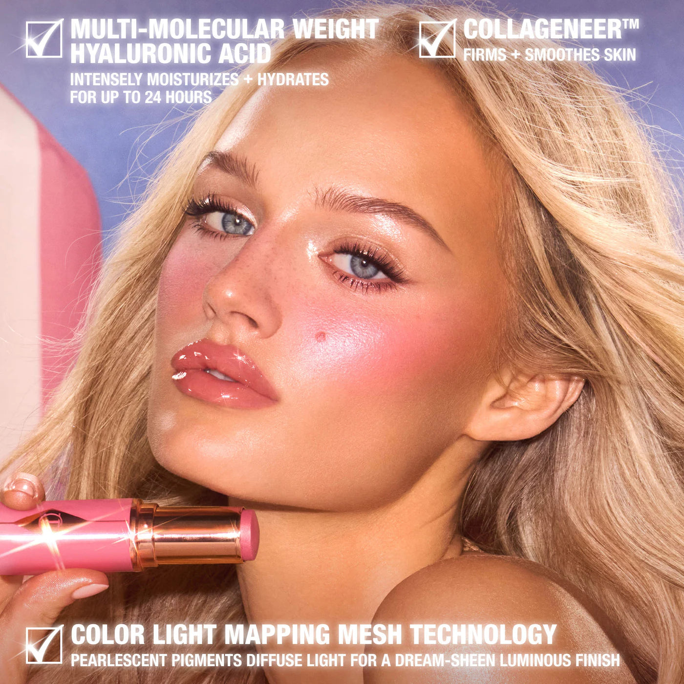 *PREORDEN: MINI Unreal Lip + Cheek Glow Blush Stick with Hyaluronic Acid -  Charlotte Tilbury / Rubor en Barra para Labios y Mejillas