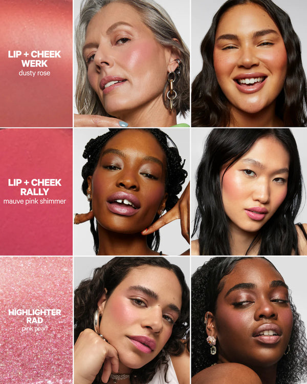 Makeup Sticks Party Mix - Milk Makeup / Set 3 pzas full size rubor e iluminador en crema