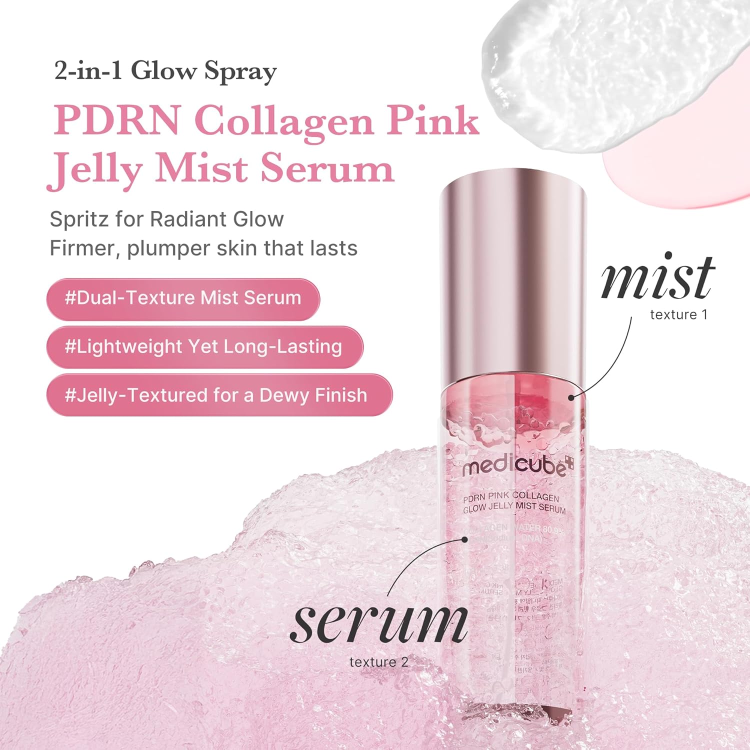PDRN Pink Collagen Glow Jelly Mist Serum - Medicube / Suero de PDRN