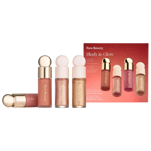 Mini Blush & Glow 4-Piece Set / Rare Beauty by Selena Gomez  / Set 4 minis rubor e iluminador Ed. limitada