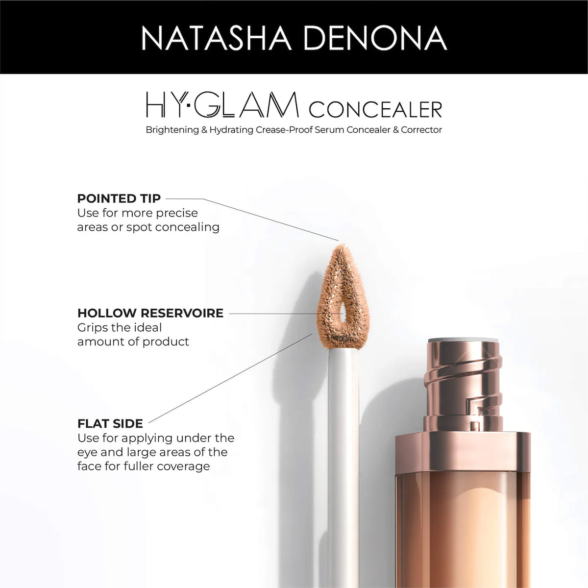*PREORDEN: MINI Hy-Glam Brightening & Hydrating Medium to Full Coverage Crease Proof Serum Concealer - NATASHA DENONA / Mini Corrector al