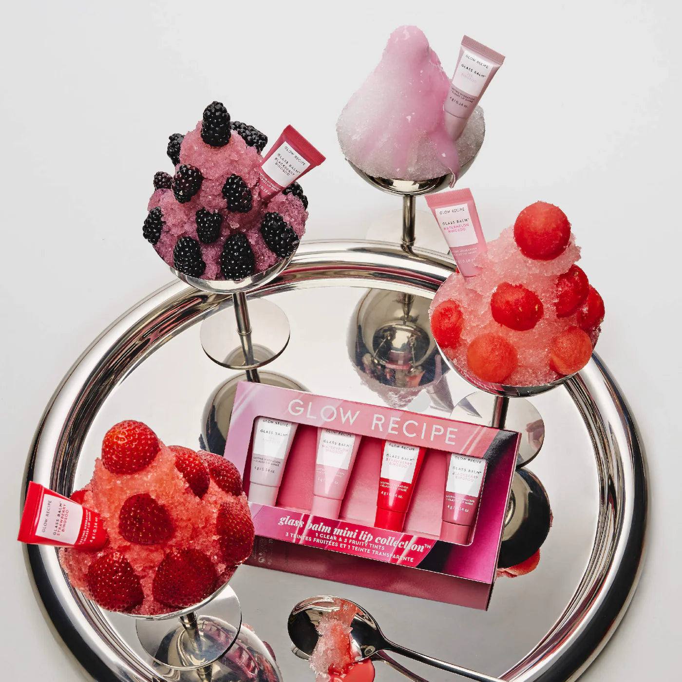 *PREORDEN: Mini Glass Balm Lip Collection Gift Set - Glow Recipe / 4 Mini pzas bálsamo hidratante