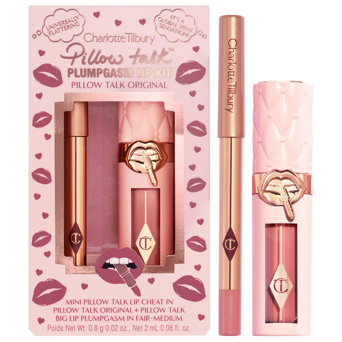 *PREORDEN: Mini Pillow Talk Plumpgasm Lip Liner and Lip Gloss Set - Charlotte Tilbury / Set de labios