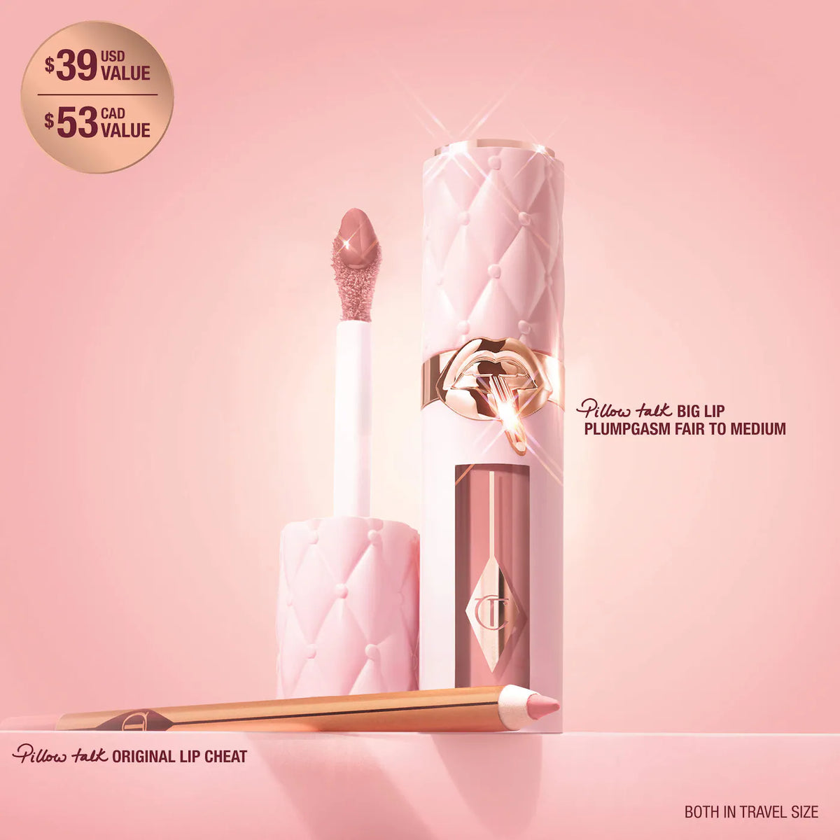 *PREORDEN: Mini Pillow Talk Plumpgasm Lip Liner and Lip Gloss Set - Charlotte Tilbury / Set de labios