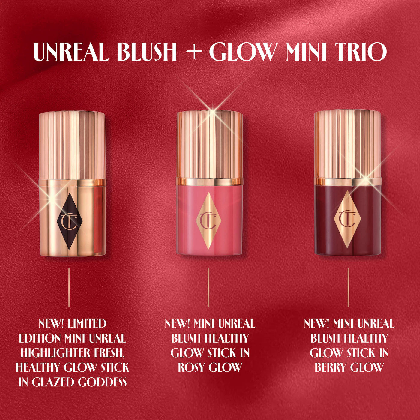 *PREORDEN: Mini Unreal Blush + Glow Trio - Charlotte Tilbury / Set de blush e iluminador