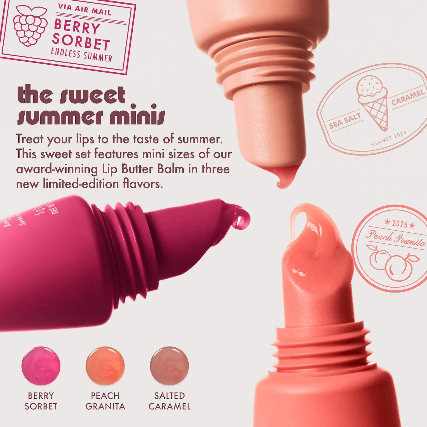 *PREORDEN: The Sweet Summer Minis Lip Butter Balm Trio Set / Set de mini balsamos labiales