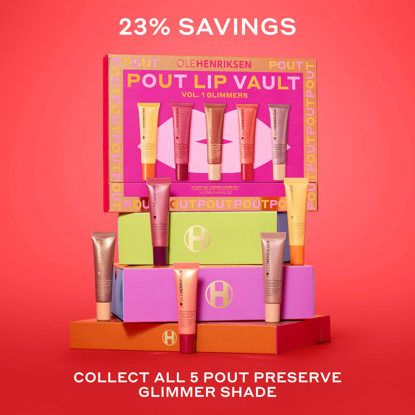 Pout Preserve Peptide Lip Treatment Glimmer Vault Vol. 1 - OLEHENRIKSEN / Set 5 pzas bálsamos de labioS