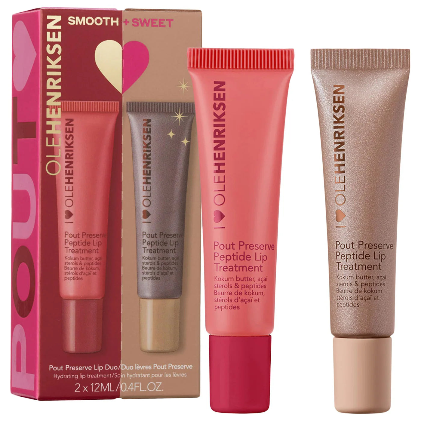 *PREORDEN: Smooth + Sweet Pout Preserve Peptide Lip Duo - OLEHENRIKSEN / Set 2 pzas bálsamos de labios hidratantes