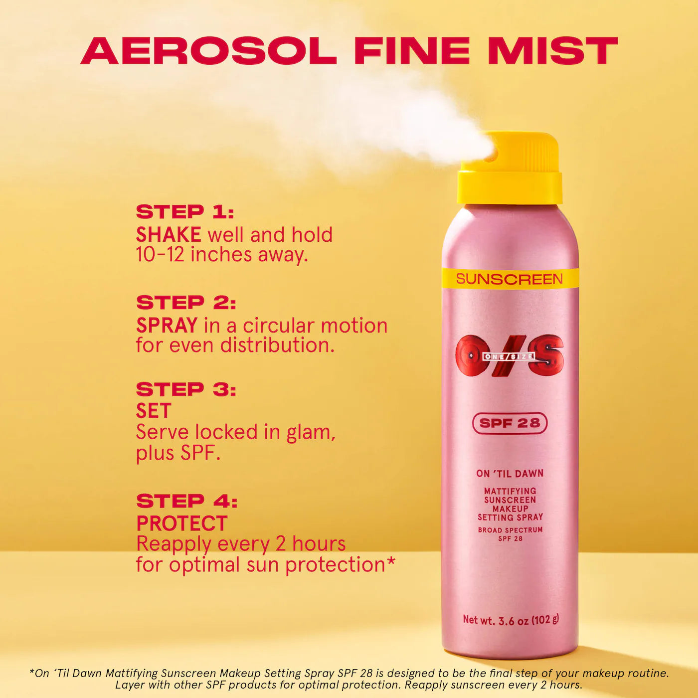 On 'Til Dawn Mattifying Sunscreen Makeup Setting Spray SPF 28 - ONE SIZE by Patrick Starrr / Spray Fijador con spf