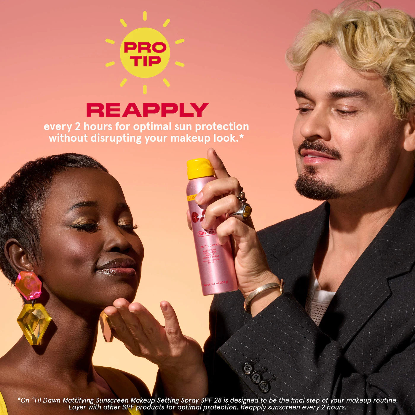 On 'Til Dawn Mattifying Sunscreen Makeup Setting Spray SPF 28 - ONE SIZE by Patrick Starrr / Spray Fijador con spf