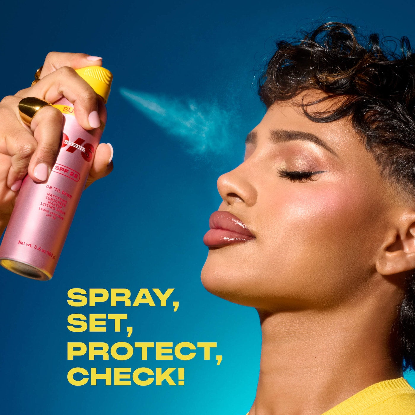 On 'Til Dawn Mattifying Sunscreen Makeup Setting Spray SPF 28 - ONE SIZE by Patrick Starrr / Spray Fijador con spf