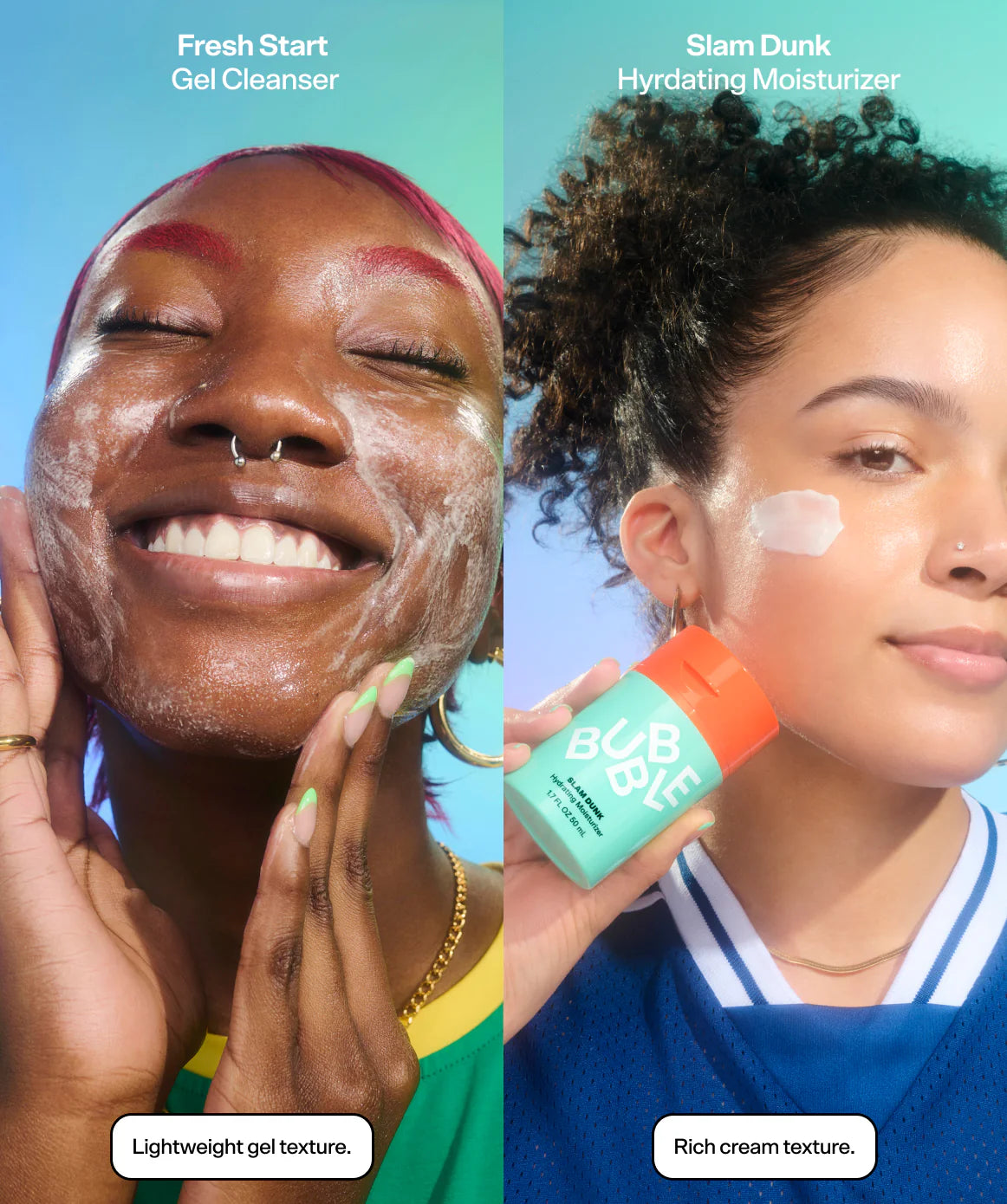 Out and About - Bubble Skincare / Crema hidratante + Limpiador minis