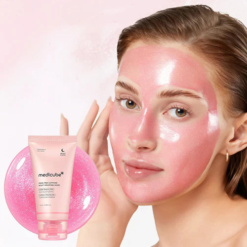 PDRN Pink Caffeine Overnight Wrapping Mask - Medicube / Mascarilla de gel para piel radiante