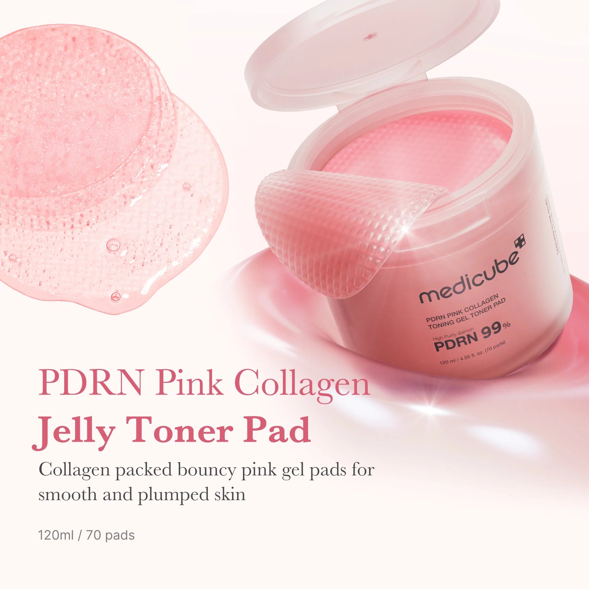 PDRN Pink Collagen Gel Toner Pad - Medicube / Almohadillas de colágeno