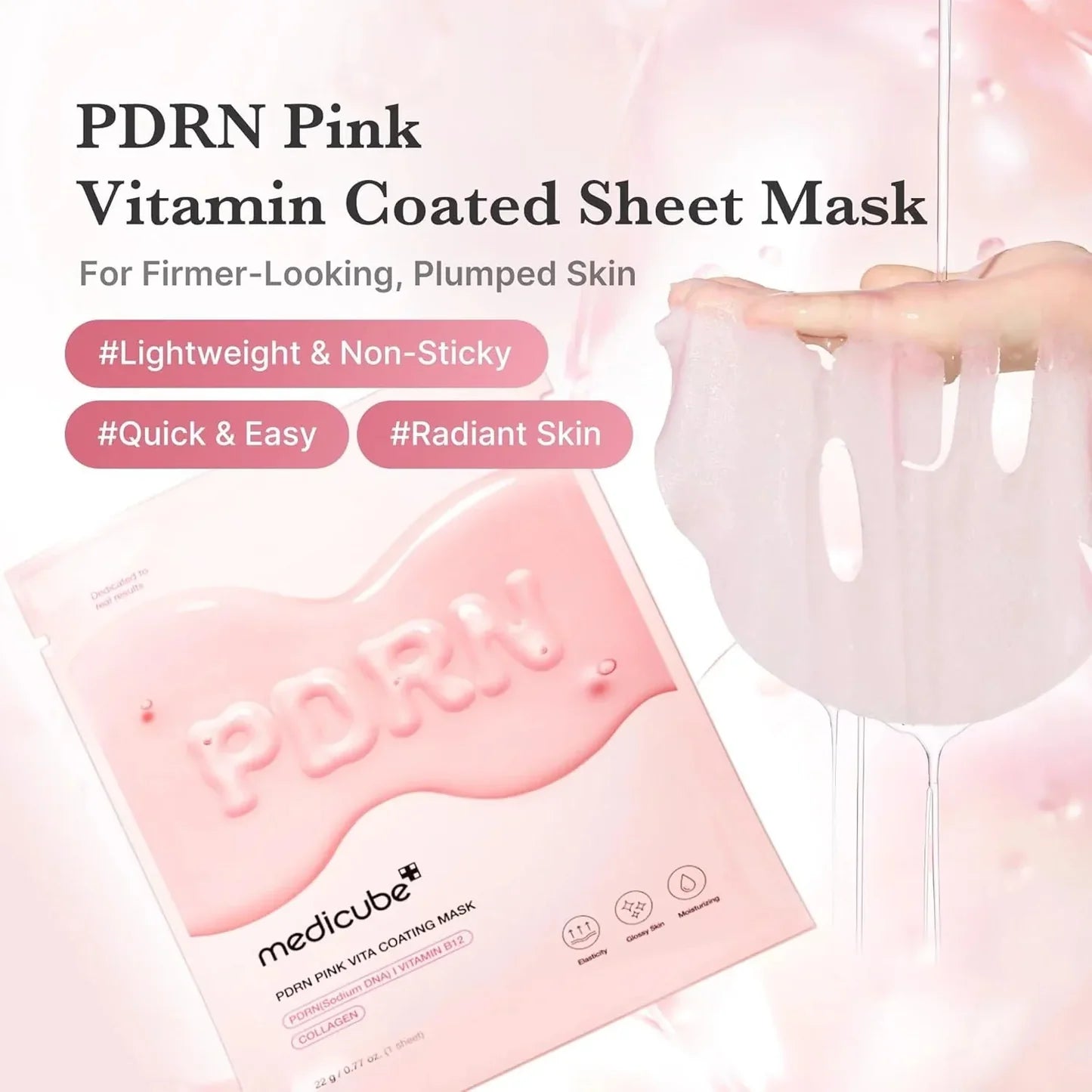 PDRN Pink Vita Coating Sheet Mask - Medicube / Mascarilla de colágeno