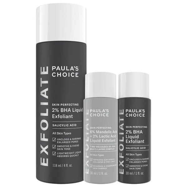 *PREORDEN: Expert Exfoliation Kit with 2% BHA + 6% Mandelic Acid AHA - Paula’s Choice / Kit acné, poros, puntos negros, textura.