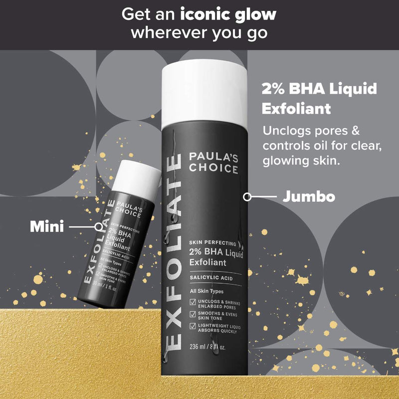 *PREORDEN: Gold Standard 2% BHA Jumbo & Mini Set for Clear Skin - Paula’s Choice / Kit acné, poros, puntos negros, textura