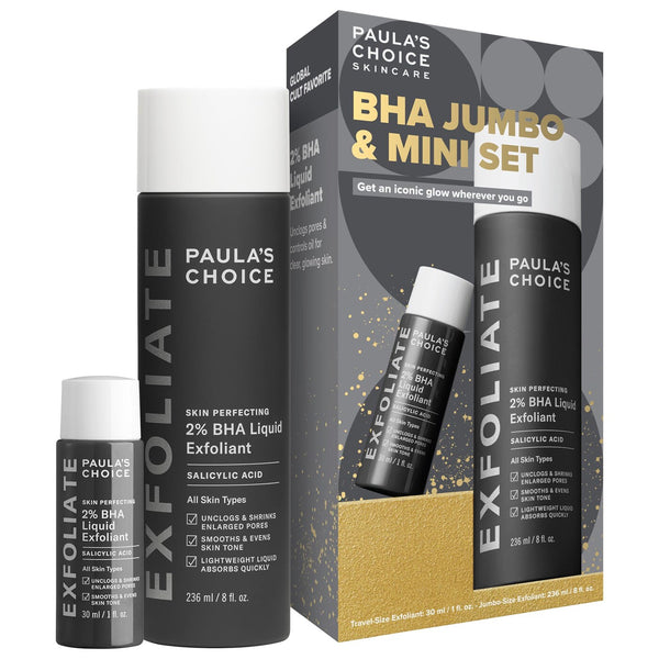 *PREORDEN: Gold Standard 2% BHA Jumbo & Mini Set for Clear Skin - Paula’s Choice / Kit acné, poros, puntos negros, textura