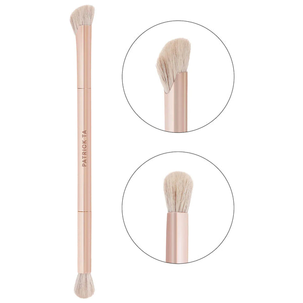 Precision Dual Ended Nose Brush Contour - PATRICK TA / Brocha de doble punta para esculpir áreas pequeñas
