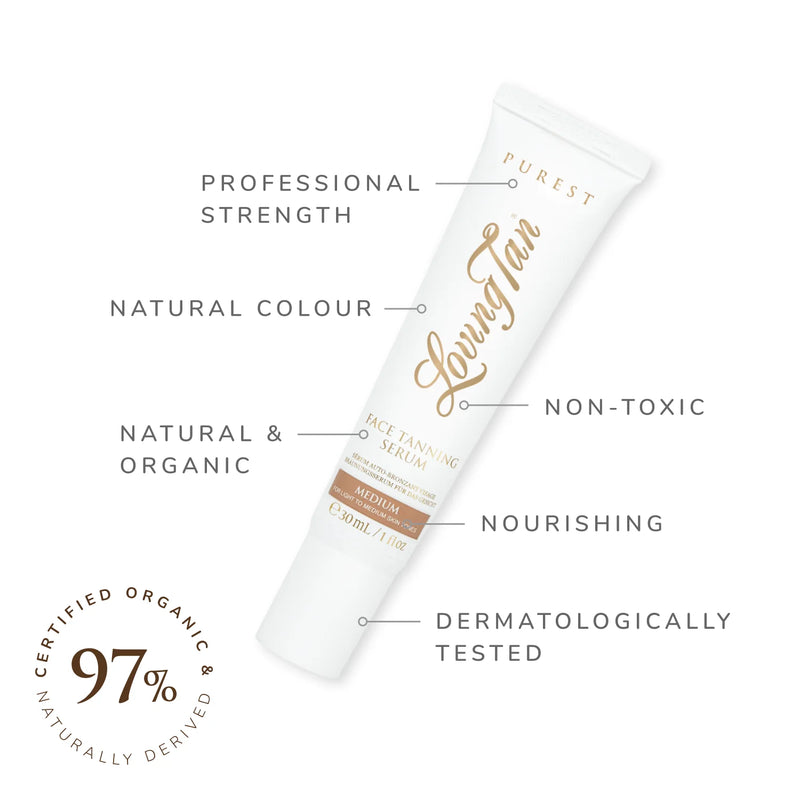 Purest Face Tanning Serum Medium - Loving Tan / Suero bronceador para rostro