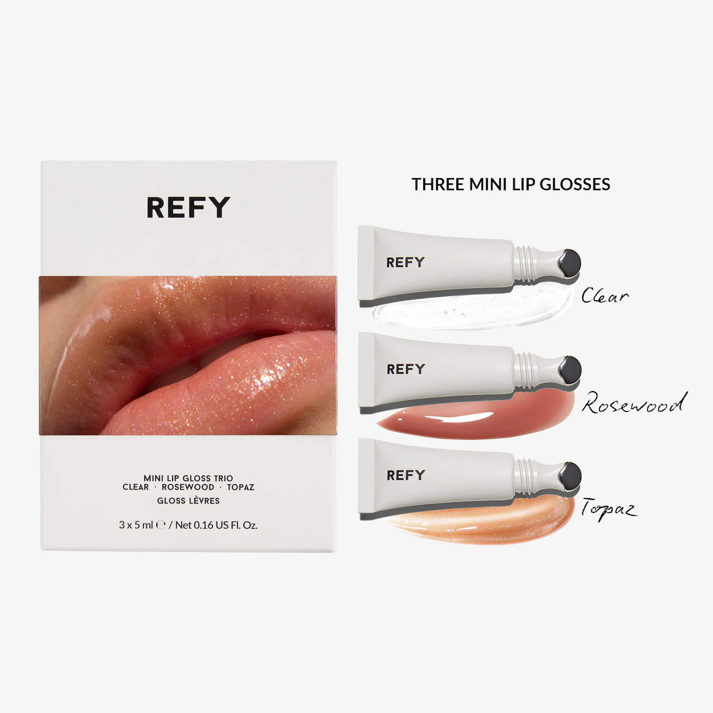 *PREORDEN: Mini Lip Gloss Trio Gift Set - Refy / Set 3 pzas brillo con beneficios de bálsamo