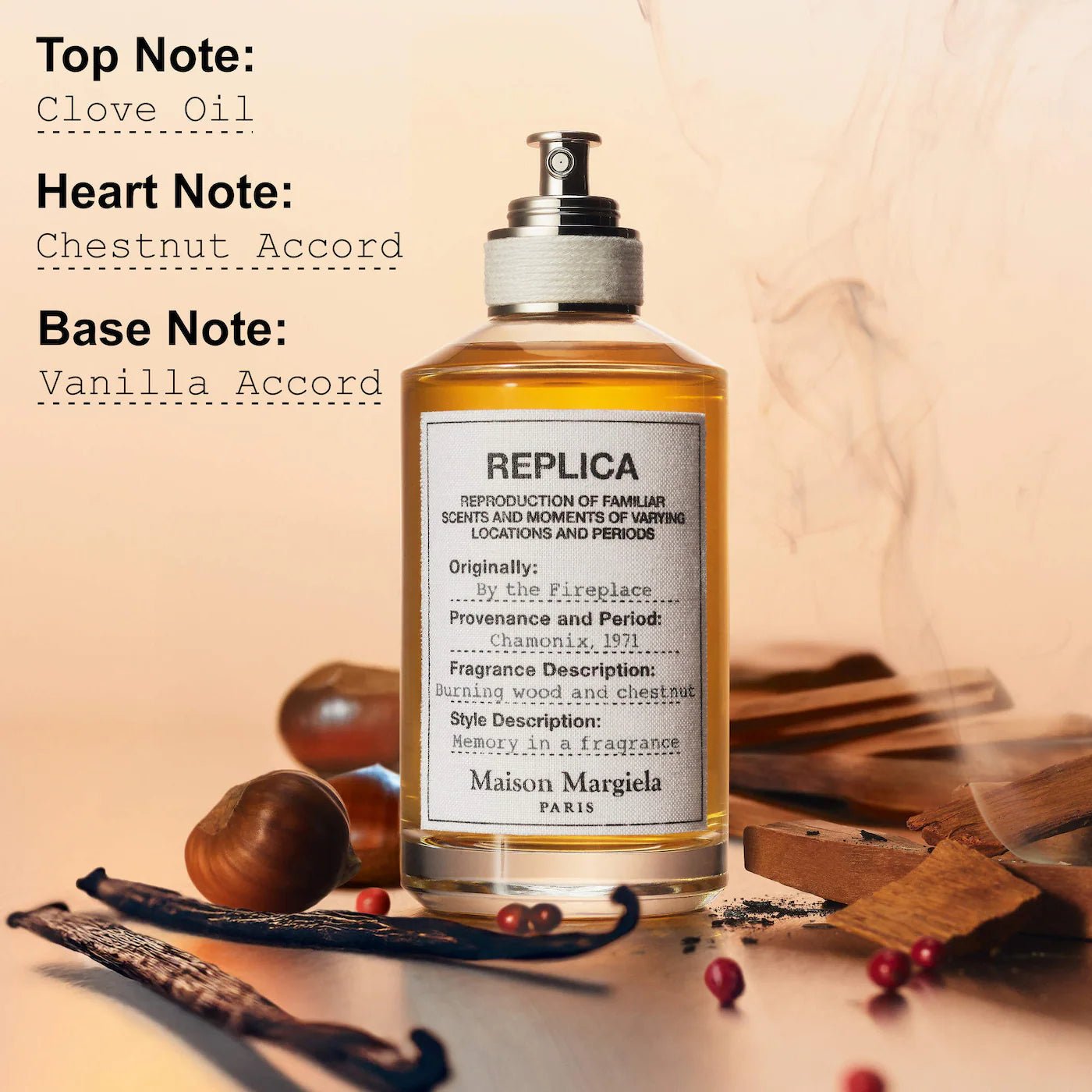 ‘REPLICA' By the Fireplace Eau de Toilette with Chestnut, Vanilla, and Clove Oil 50ml- Maison Margiela / Fragancia