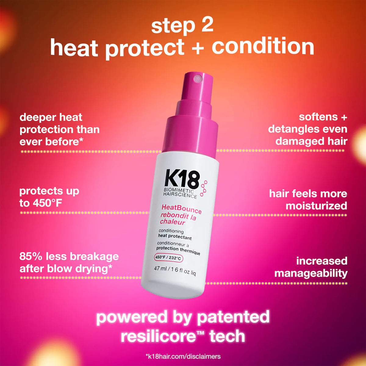*PREORDEN: Repair + Protect Mini Leave-In Molecular Repair Mask & HeatBounce Leave-In Conditioner Gift Set - K18 / Set reparador de cabello