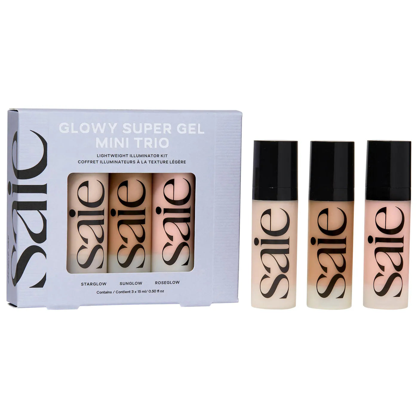 *PREORDEN: Mini Glowy Super Gel Trio Gift Set - Saie / Set 2 pzas mini iluminador