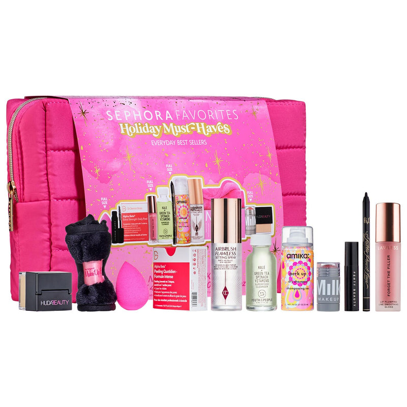 Holiday Makeup Must Haves - Sephora Favorites / Set de 11 pzas maquillaje, cuidado de la piel y cabello más vendidos