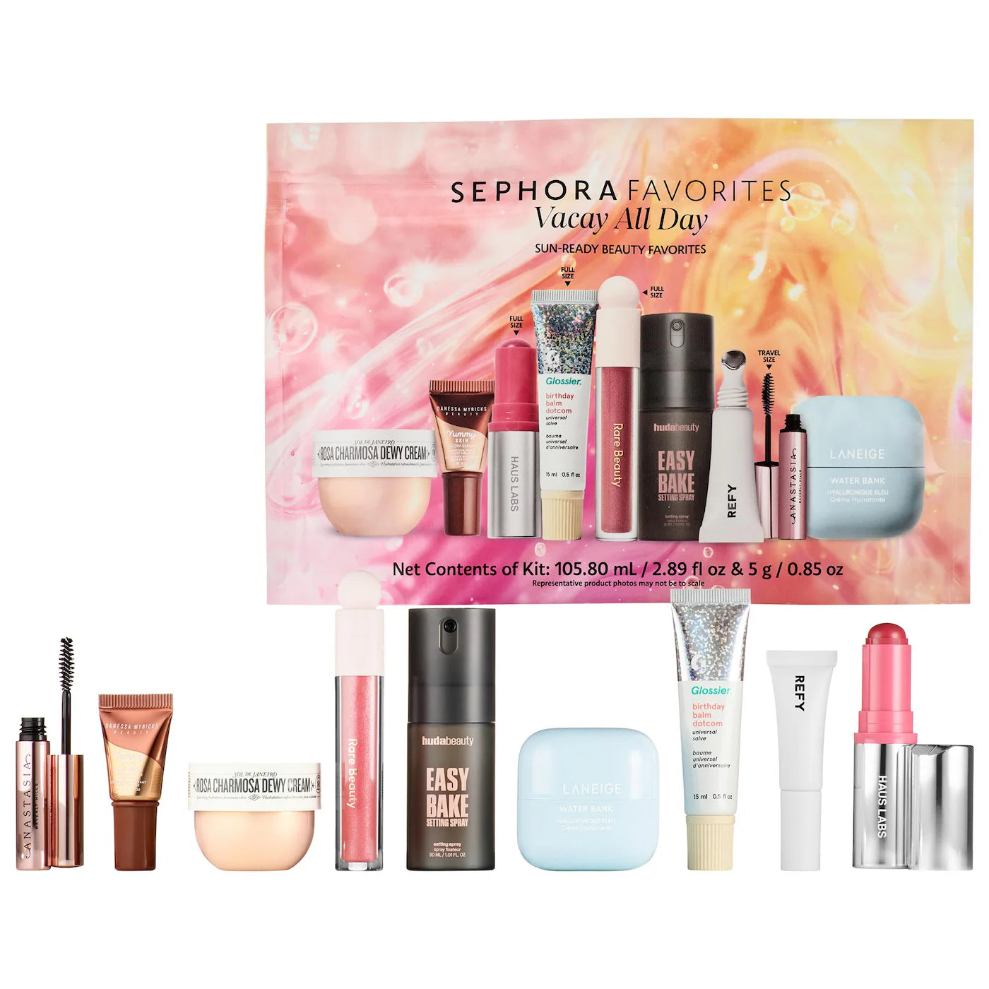 *PREORDEN: Vacay All Day Makeup and Skincare Value Set - Sephora Favorites / Set 9 pzas esenciales de verano Edición Limitada