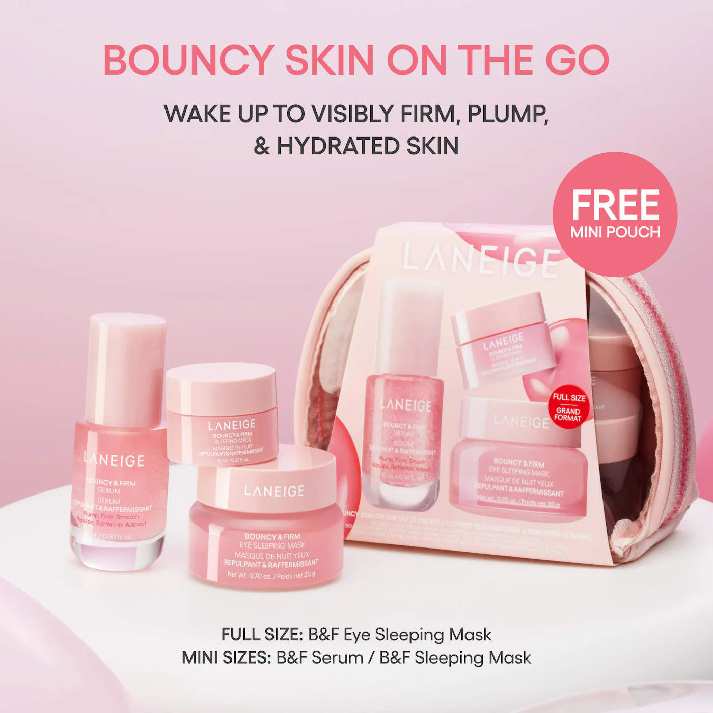 *PREORDEN: Bouncy Skin On the Go Set for Plumping and Firming - LANEIGE / Set de productos reafirmantes para el rostro