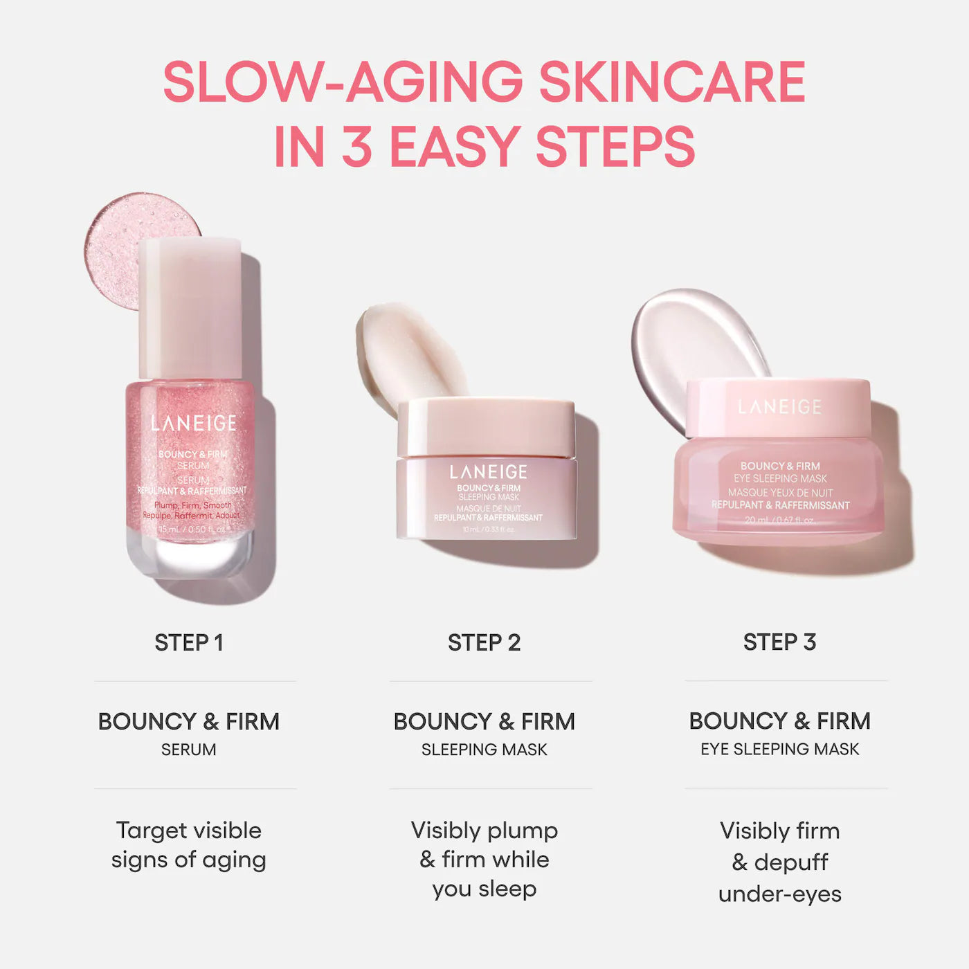 *PREORDEN: Bouncy Skin On the Go Set for Plumping and Firming - LANEIGE / Set de productos reafirmantes para el rostro
