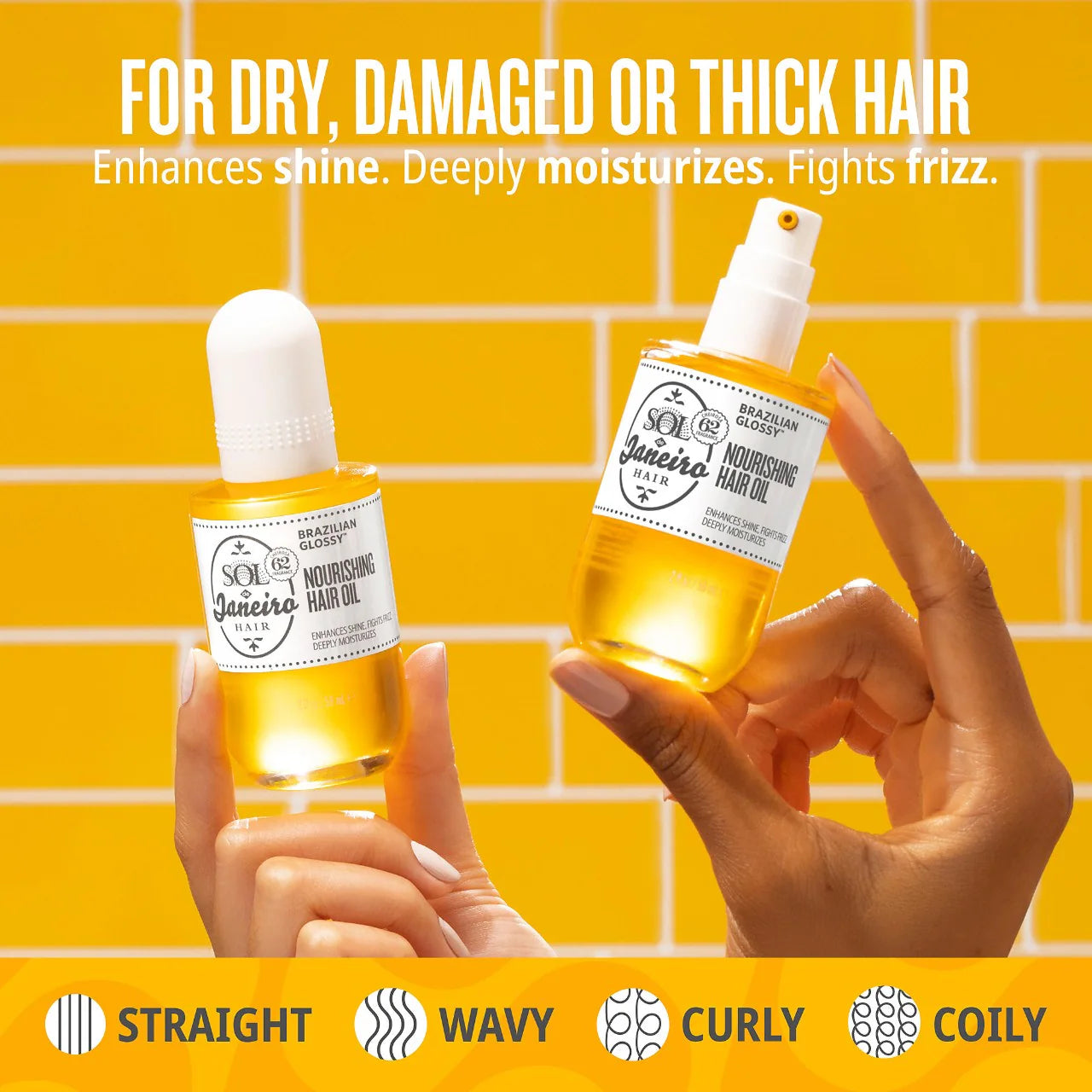 *PREORDEN: Brazilian Glossy™ Nourishing Anti-Frizz Hair Oil 60mL - Sol de Janeiro / Aceite nutritivo para el cabello