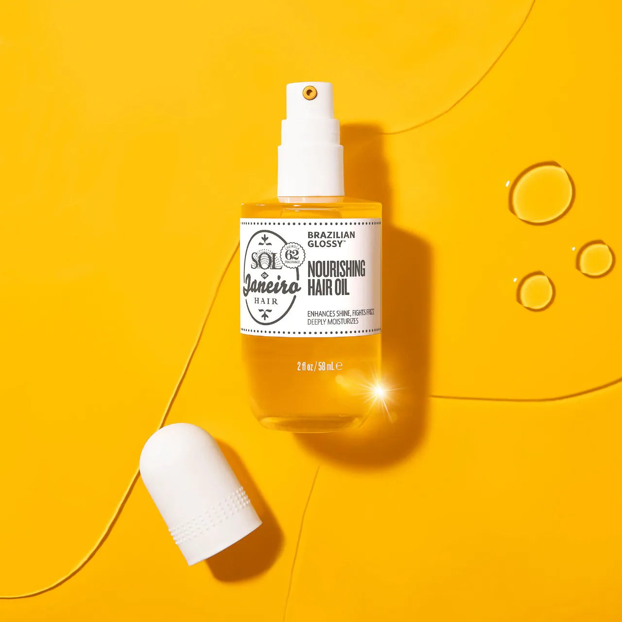 *PREORDEN: Brazilian Glossy™ Nourishing Anti-Frizz Hair Oil 60mL - Sol de Janeiro / Aceite nutritivo para el cabello