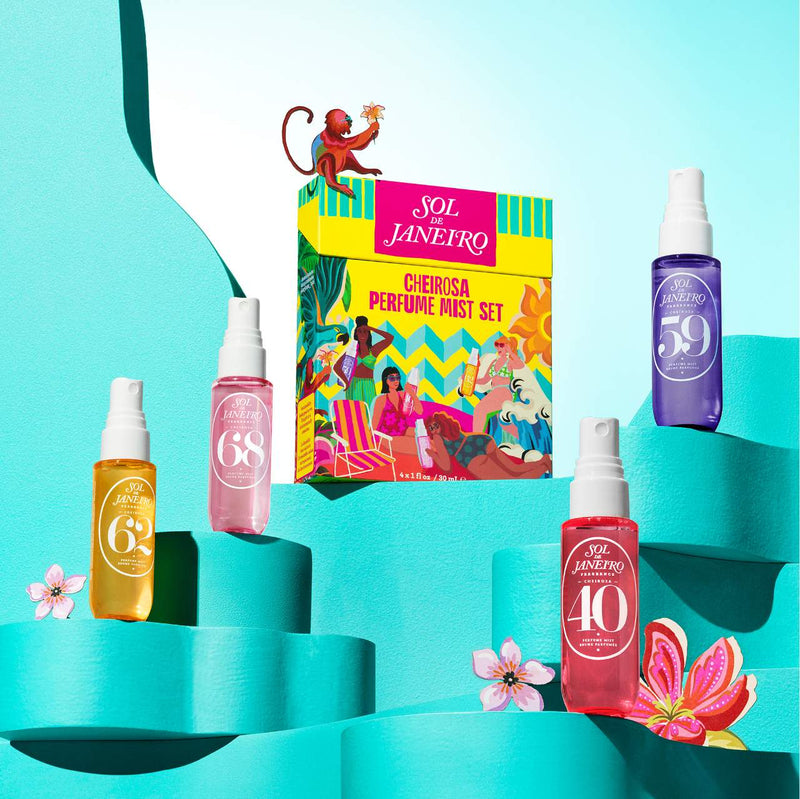 Cheirosa Perfume Travel Mist Set - Sol de Janeiro / Set 4 pzas de fragancias para el cabello