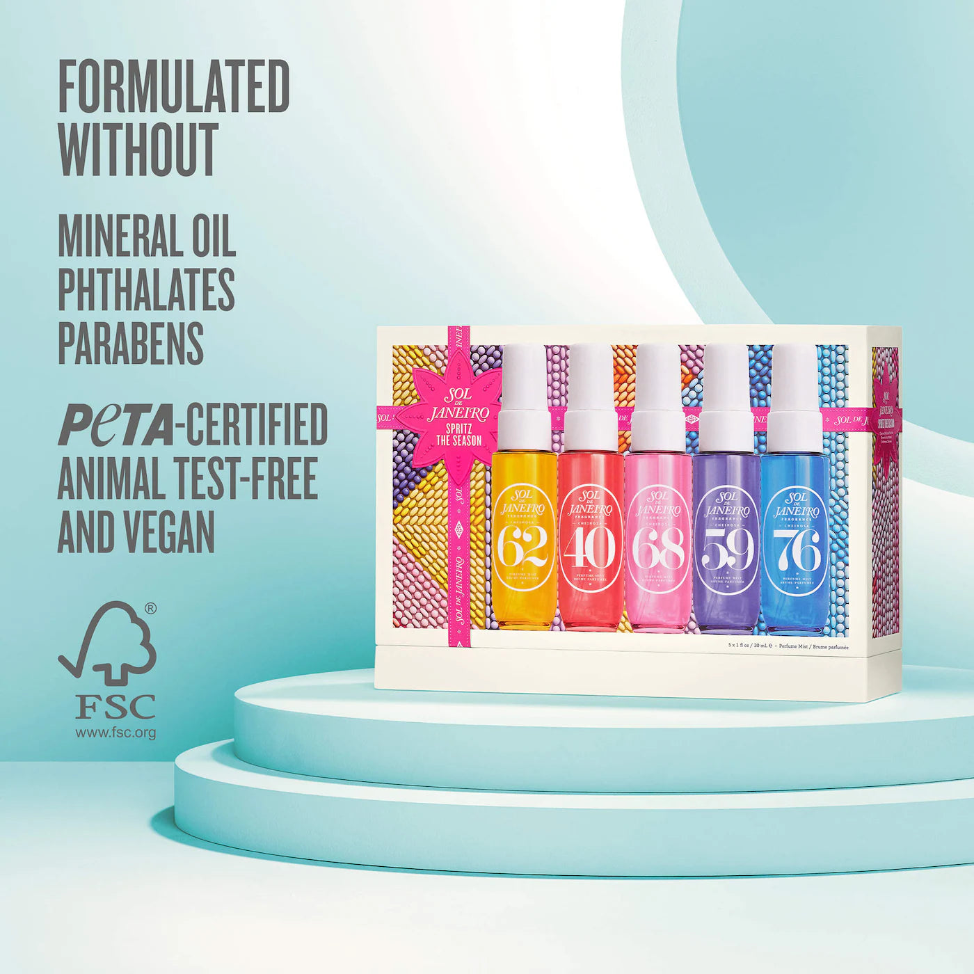 *PREORDEN: Spritz the Season Cheirosa Perfume Mist Gift Set - Sol de Janeiro / Set 5 pzas de fragancias para el cabello