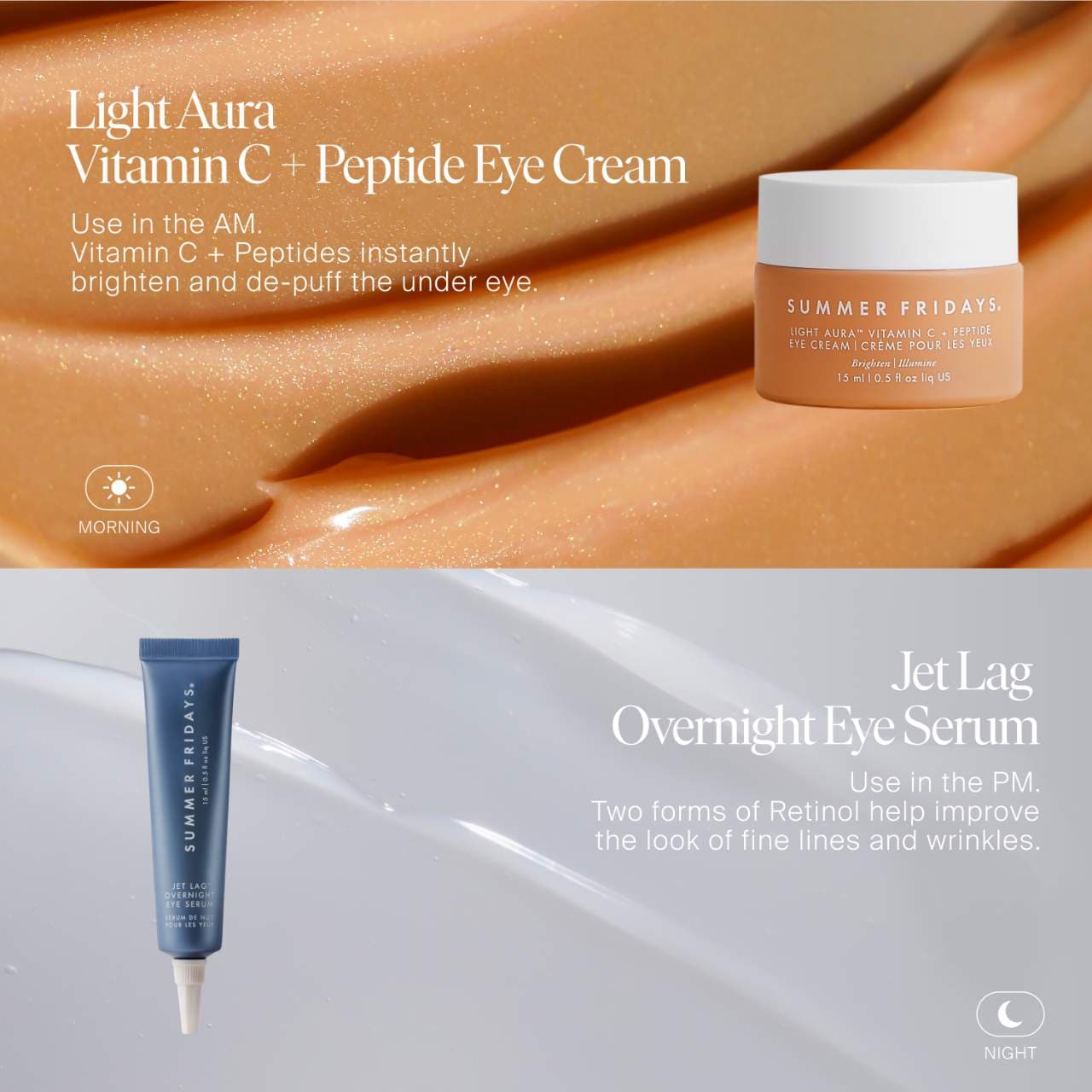 Jet Lag Overnight Eye Serum / Contorno de ojos para líneas finas y arrugas con retinol