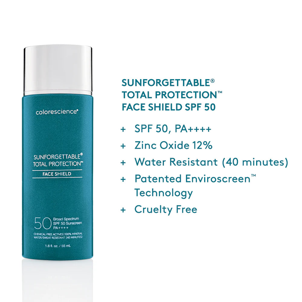 *PREORDEN: Sunforgettable® Total Protection® Face Shield Classic SPF 50 - Colorescience / Protector solar que se adapta al tono de piel