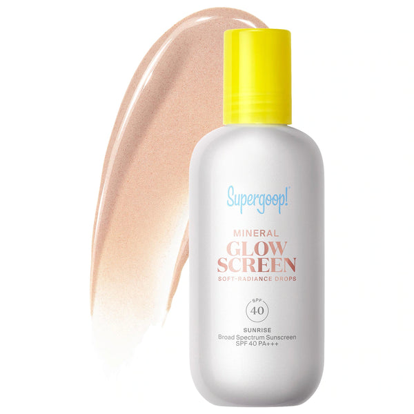 *PREORDEN: Glowscreen Soft-Radiance Drops Mineral SPF 40 - Supergoop! / Protector solar líquido luminoso