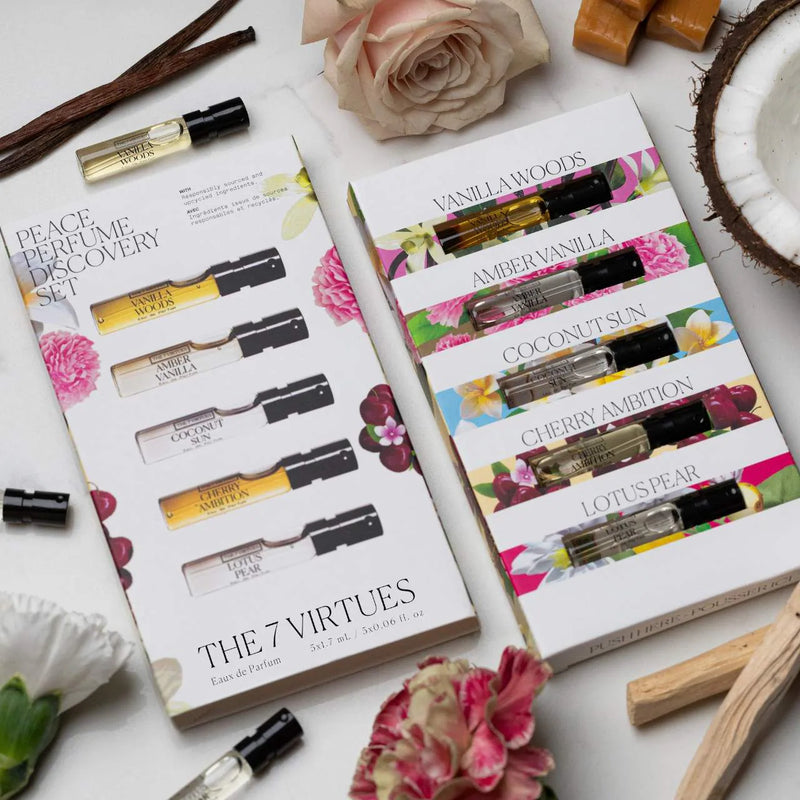 Peace Perfume Sampler Discovery Set - The 7 Virtues / Set de muestras de perfumes