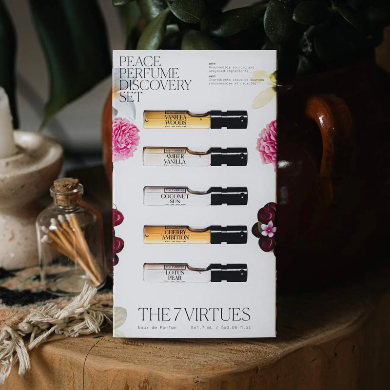 Peace Perfume Sampler Discovery Set - The 7 Virtues / Set de muestras de perfumes