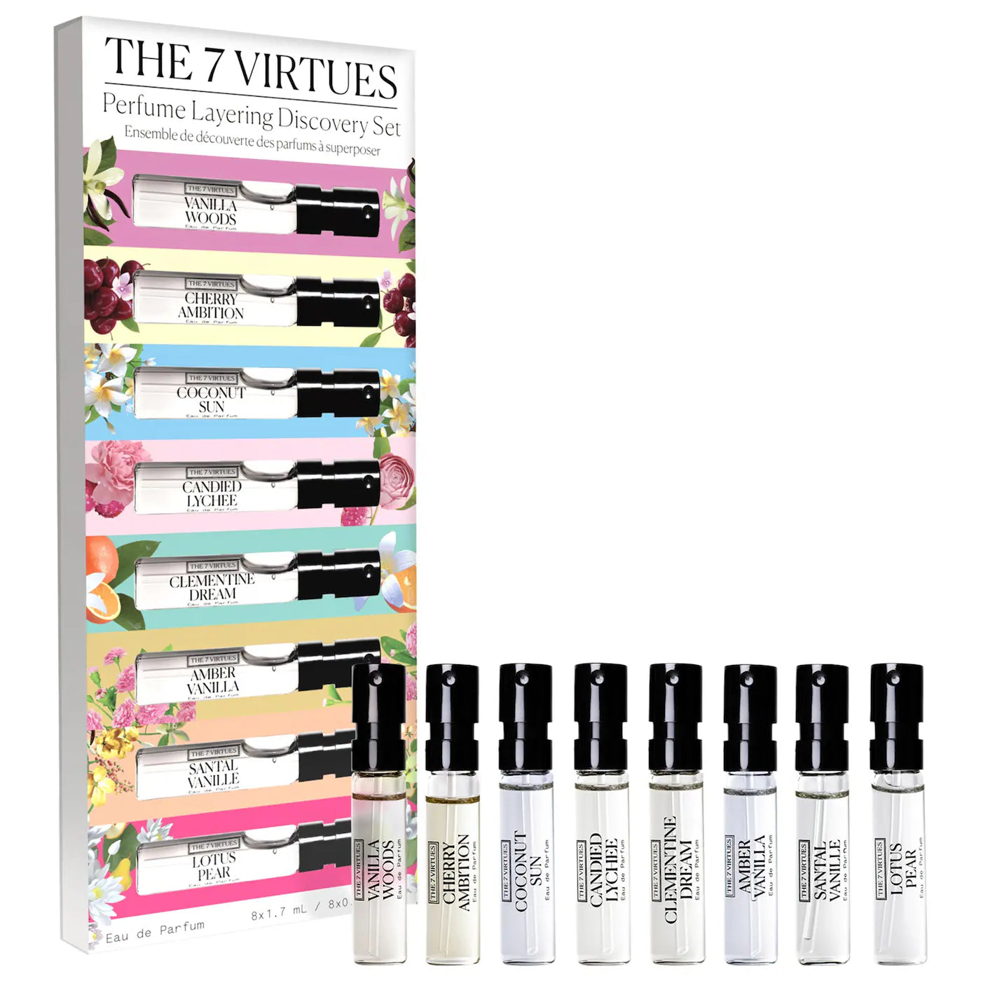 *PREORDEN: Perfume Layering Discovery Sampler Set / The 7 Virtues - Set 8 fragancias clean en tamaño de muestra